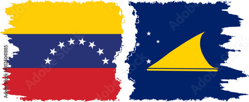 Tokelau and Venezuela grunge flags connection, vector Free Download Tokelau and Venezuela grunge flags connection, vector - GFXLoad