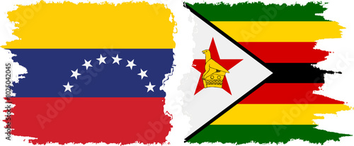 Free Download Zimbabwe and Venezuela grunge flags connection, vector - GFXLoad