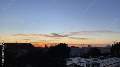Sunrise Timelapse with Cloud Variations from Southern France