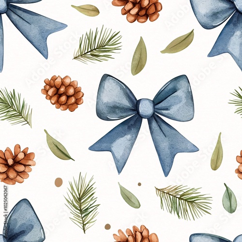 Nature-Inspired Floral and Bow Pattern Design