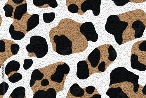 Cotton fabric with animal print. Animal pattern background or texture. Texture leopard. Black and white fabric. , isolated on white background,  , copy space for text,