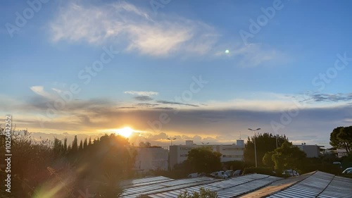Sunrise Timelapse with Cloud Variations from Southern France