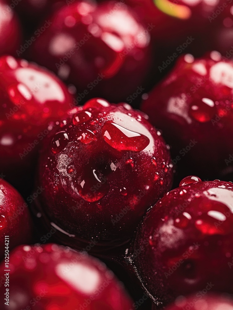 Fresh, Juicy Berries with Drops of Syrup Fresh, Juicy Berries with Drops of Syrup