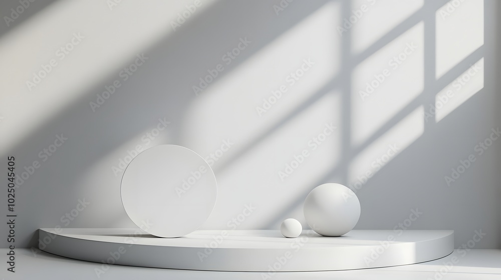 2. An elegant display scene featuring a sleek white podium stand on a soft grey backdrop, providing a minimalist stage for product showcase advertising ideas that highlight the featured items 2. An elegant display scene featuring a sleek white podium stand on a soft grey backdrop, providing a minimalist stage for product showcase advertising ideas that highlight the featured items