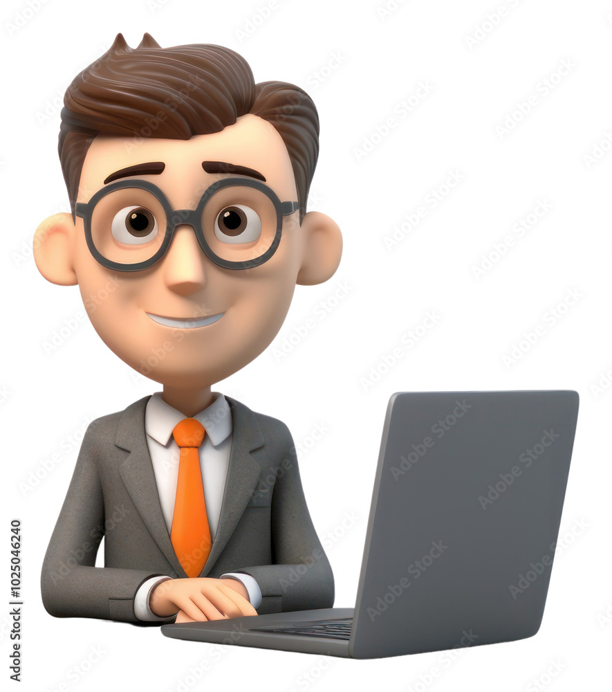 PNG Businessman on desk computer sitting laptop. PNG Businessman on desk computer sitting laptop.