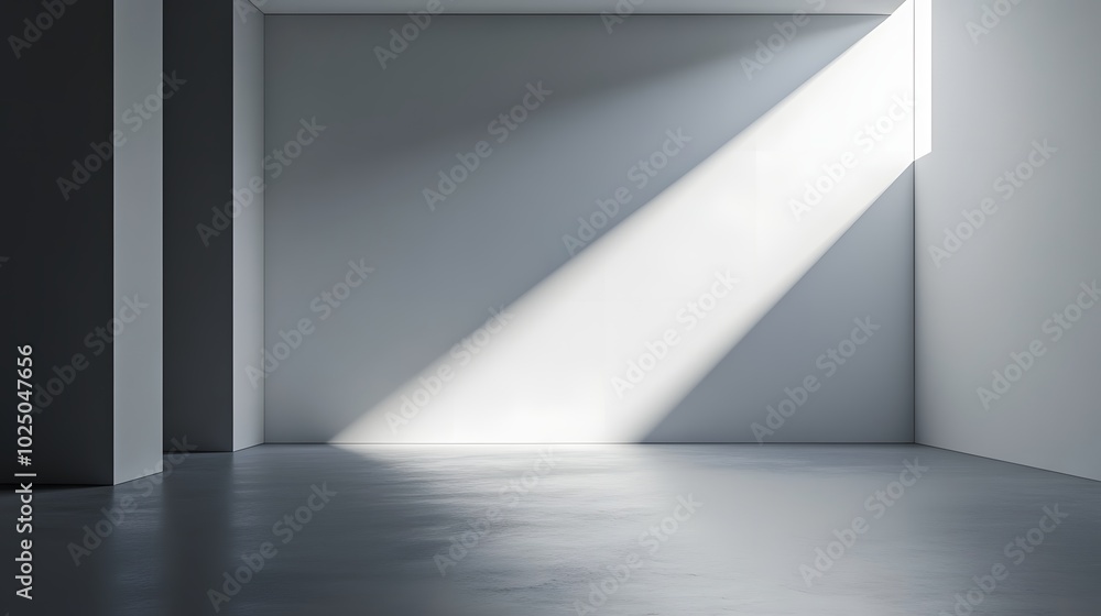 5. A minimalist 3D rendering of a studio with a spotlight illuminating the grey floor, against a soft white and gray backdrop, perfect for product presentations or artistic showcases 5. A minimalist 3D rendering of a studio with a spotlight illuminating the grey floor, against a soft white and gray backdrop, perfect for product presentations or artistic showcases