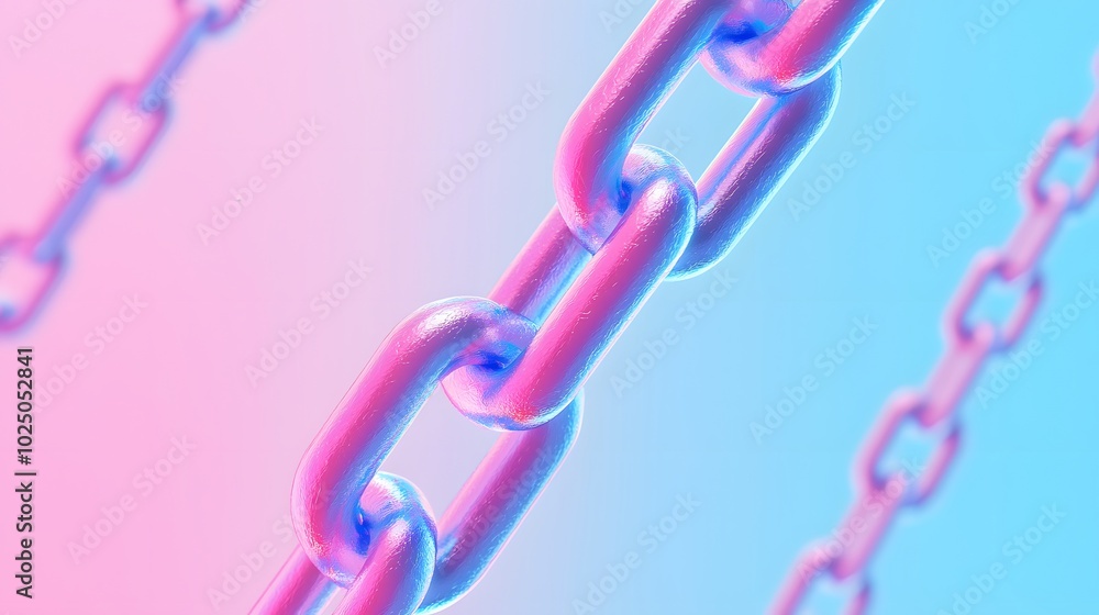 Colorful Abstract Chain Links in Digital Visual Colorful Abstract Chain Links in Digital Visual