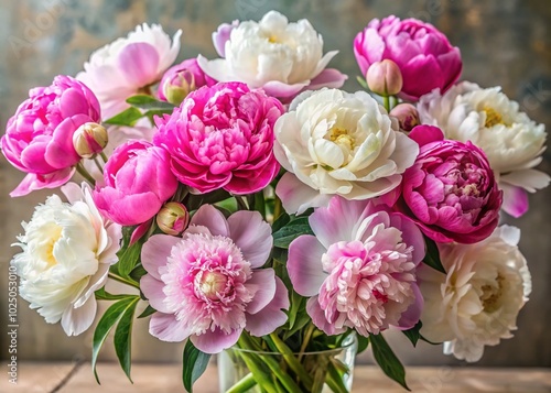 Beautiful Pink and White Peony Flowers in Bloom for Stunning Floral Arrangements and Home Decor Inspiration