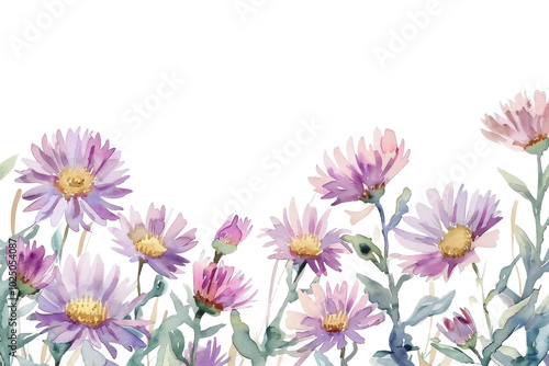 PNG Delicate watercolor purple flowers