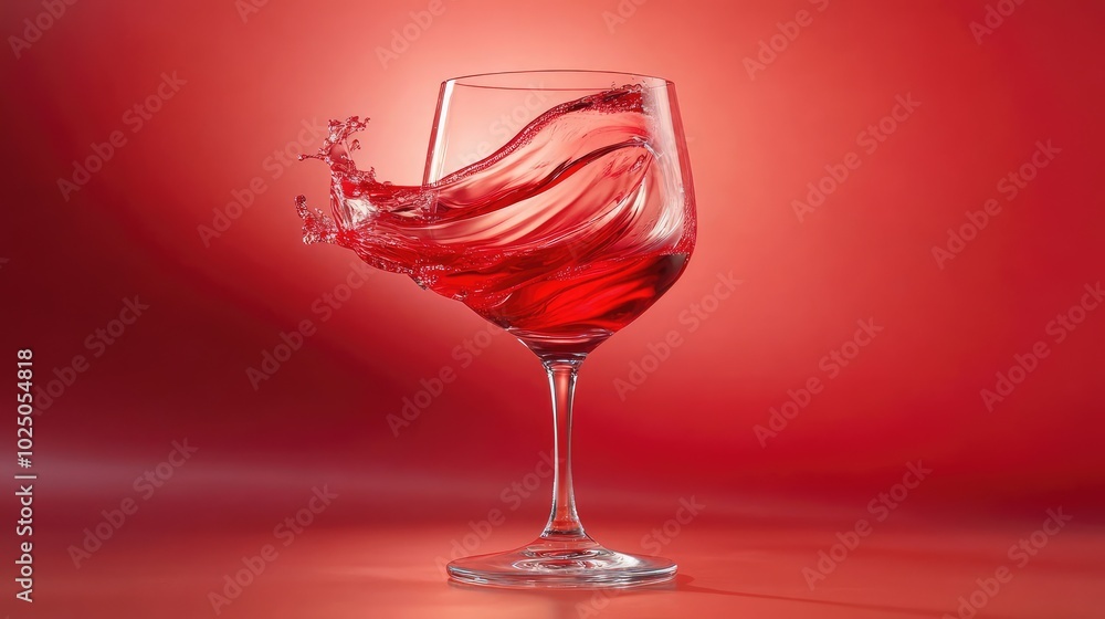 A wine glass with red liquid swirling inside, captured mid-motion with a beautiful gradient of light and color A wine glass with red liquid swirling inside, captured mid-motion with a beautiful gradient of light and color