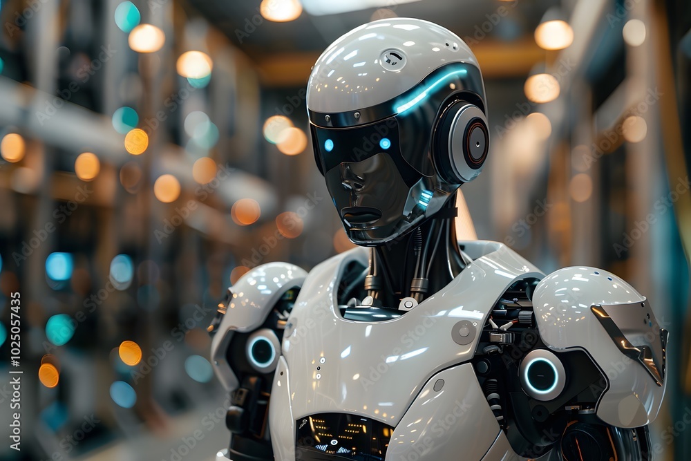 Futuristic Robot in a High-Tech Environment Futuristic Robot in a High-Tech Environment