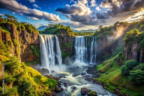 Breathtaking Focal Point of the Highest Waterfall Capturing Nature's Beauty and Power in a Stunning Landscape Scene