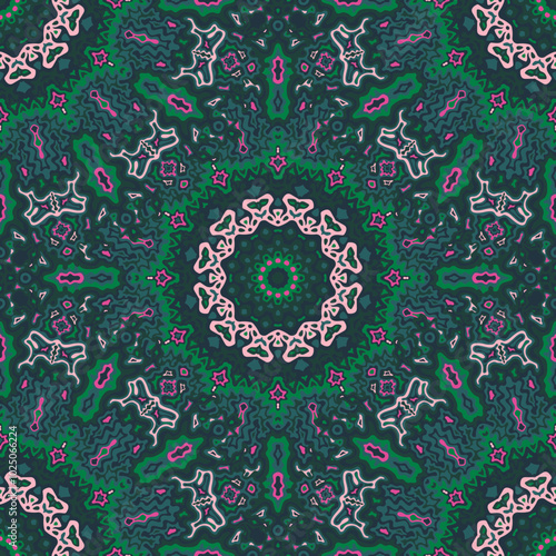 Moroccan seamless pattern ethnic design. Bathroom tile ornament symmetry moti...