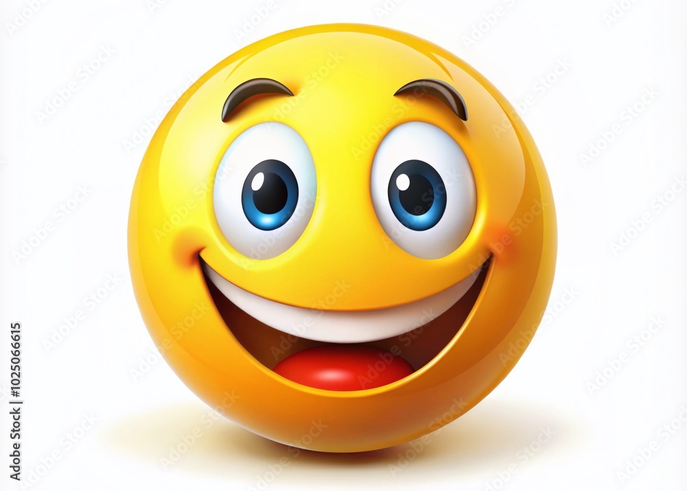 Fototapeta premium Bright and Cheerful Smiley Face Clipart for Fun Graphic Designs, Perfect for Kids' Projects and Creative Expressions