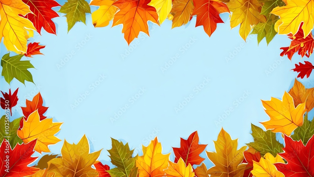 Obraz premium Cozy Autumn Season Background with Fall Leaves and Happy Fall Days. 