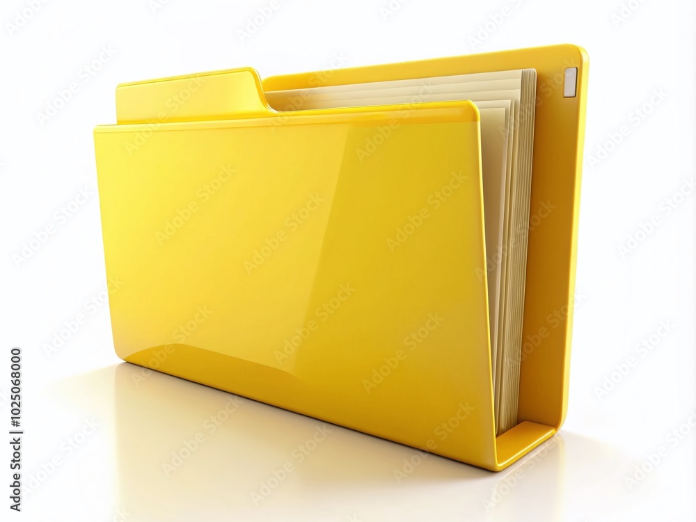 Bright Yellow Folder for Organization and Storage in Office Supplies, Perfect for Documents, Files, and Stationery Bright Yellow Folder for Organization and Storage in Office Supplies, Perfect for Documents, Files, and Stationery