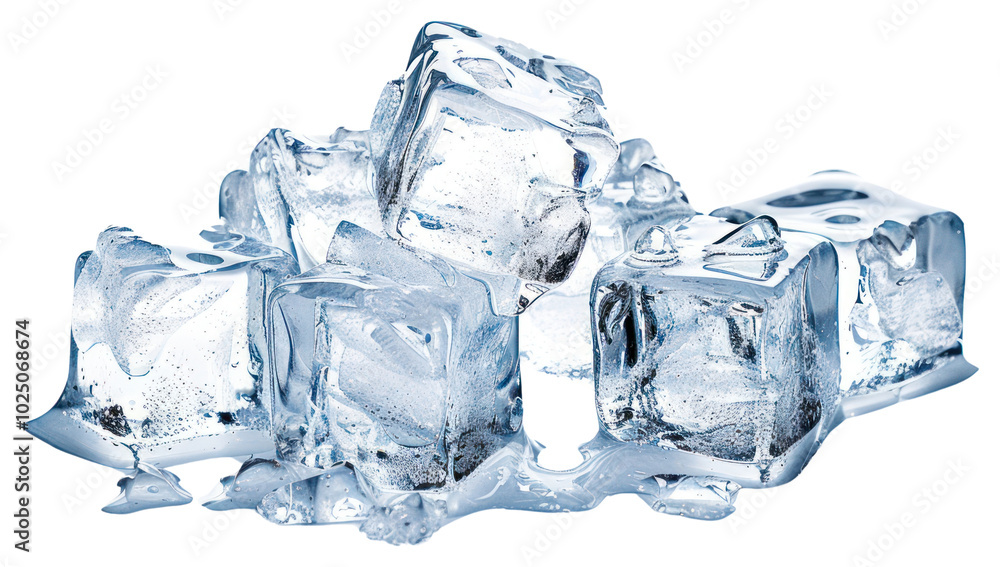 PNG Melting ice cubes on surface PNG Melting ice cubes on surface