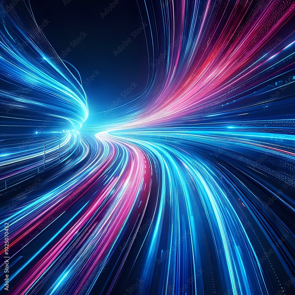 Dynamic Neon Light Trails in Motion Dynamic Neon Light Trails in Motion