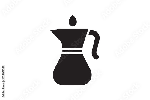 Coffee cezve vector silhouette isolated in white background