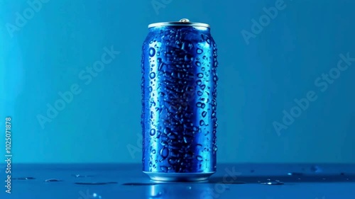 Can mockup on blue background