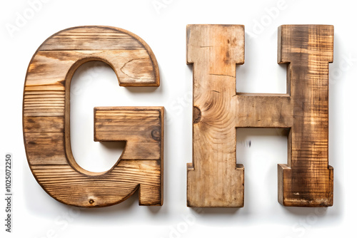 Wallpaper Mural Rustic Wooden Letters: G and H   Torontodigital.ca