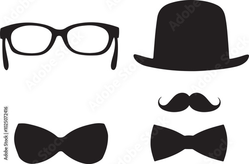 set of mustache and glasses