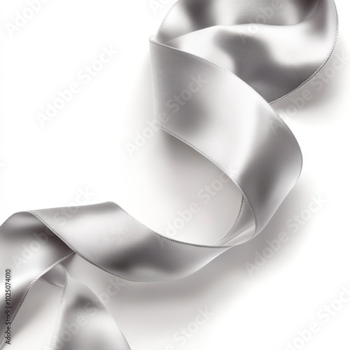 Wallpaper Mural silver ribbon on white Torontodigital.ca