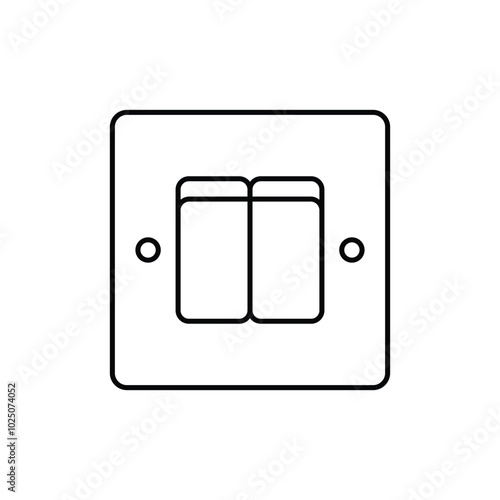 Electric switch icon in thin outline style.