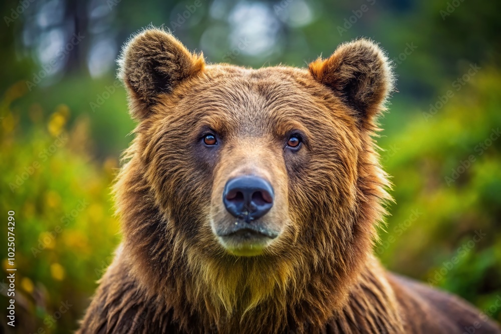 Captive Brown Bear in a Natural Habitat Setting, Showcasing Wildlife Conservation and Animal Behavior for Nature Captive Brown Bear in a Natural Habitat Setting, Showcasing Wildlife Conservation and Animal Behavior for Nature