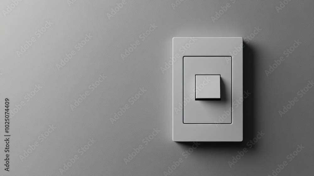 Single light switch, against a neutral background. Single light switch, against a neutral background.