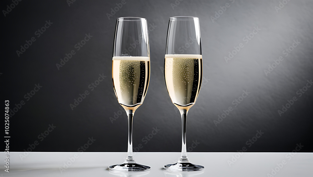 two champagne glasses raised celebratory toast two champagne glasses raised celebratory toast