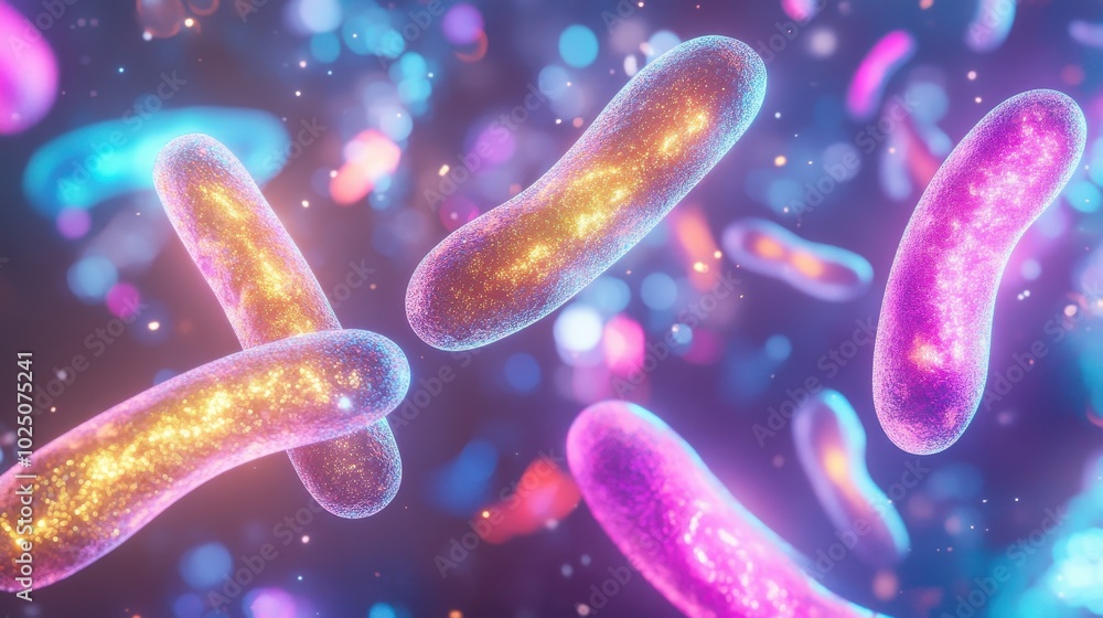 Vibrant 3D Model of Chromosomes in Close-Up View Vibrant 3D Model of Chromosomes in Close-Up View