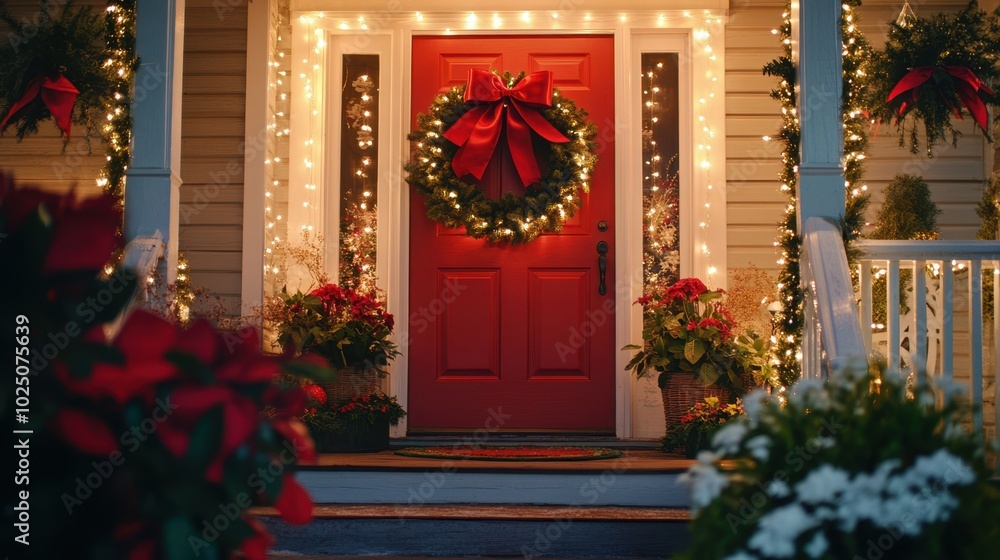Fototapeta premium The Festive Holiday Front Door