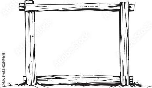 A simple frame made of four wooden planks.