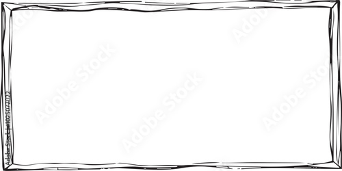 A simple black and white outline of a rectangle with a wavy border.