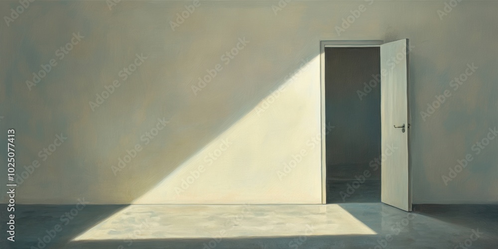 life transitions, door opening, inviting light, minimal detail life transitions, door opening, inviting light, minimal detail