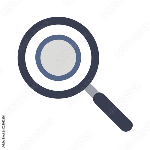 Magnifying glass icon with simple design and flat colors