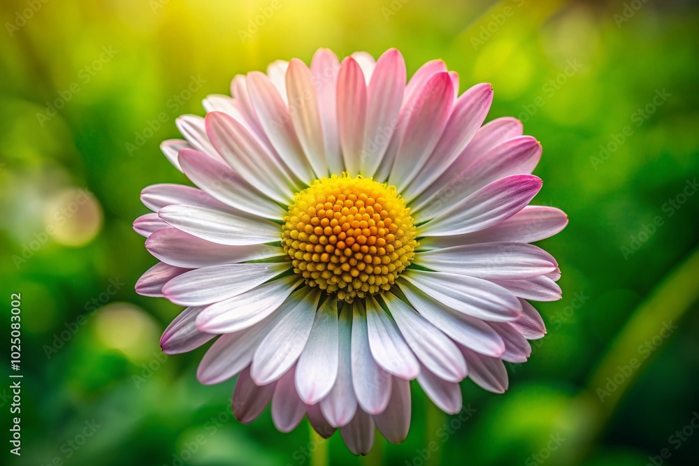 Obraz premium Close Up of a Beautiful Daisy Flower with Vibrant Petals and Green Background for Nature Photography and Floral