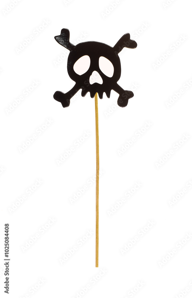 Obraz premium festive paper accessories for halloween party isolated on white background