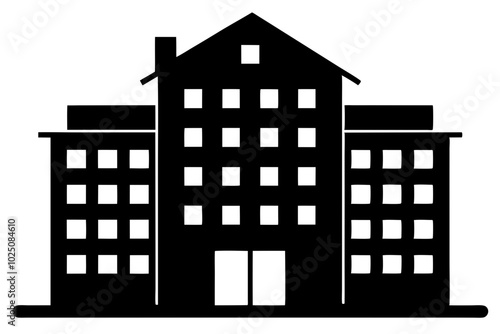 Apartment Building Silhouettes vector | vector silhouette illustration on white background