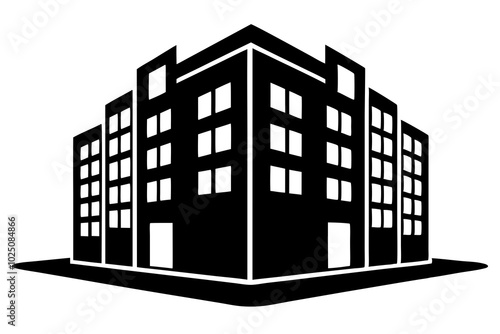 Apartment Building Silhouettes vector | vector silhouette illustration on white background