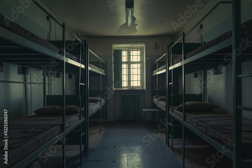 Modern military barracks without people