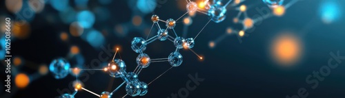 Chemical compounds floating in digital space, forming new structures, Drug Discovery, abstract, molecular science, innovation