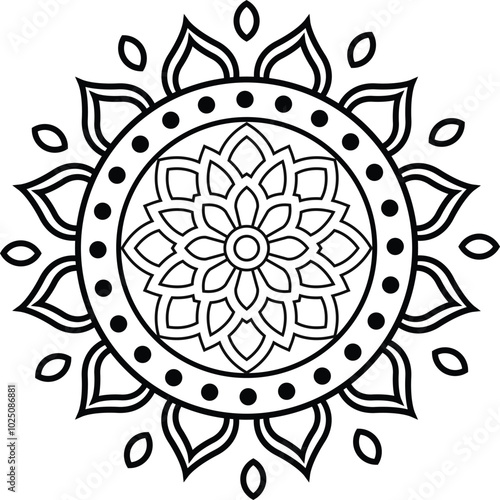 Simple Mandala art vector illustration.