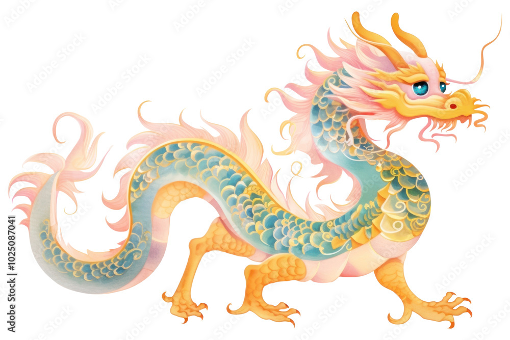 Fototapeta premium PNG Chinese dragon representation creativity tradition.