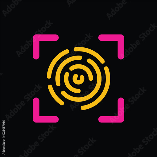 Colorful security system icons including lock, key, fingerprint, camera, and alarm symbols. Vector flat illustration isolated on background. Home security and surveillance concept for design 