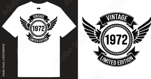 Vintage 1972 unlimited edition . illustration vector .