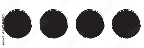 brush circles, hand drawn round shape brush vector isolated on a white background 