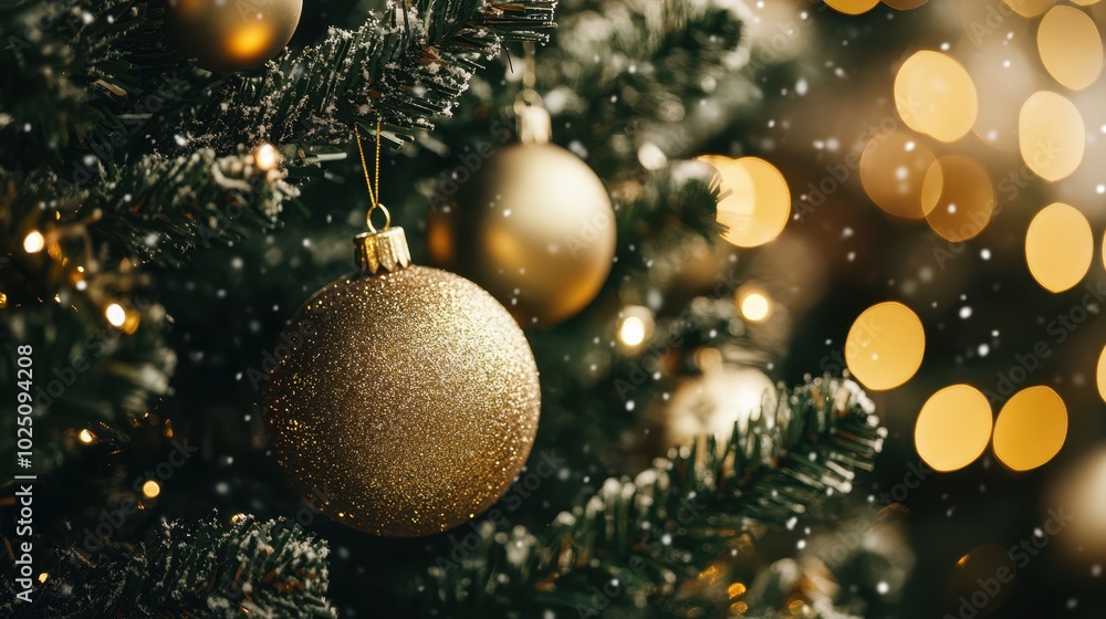 The Golden Ornament on Tree The Golden Ornament on Tree