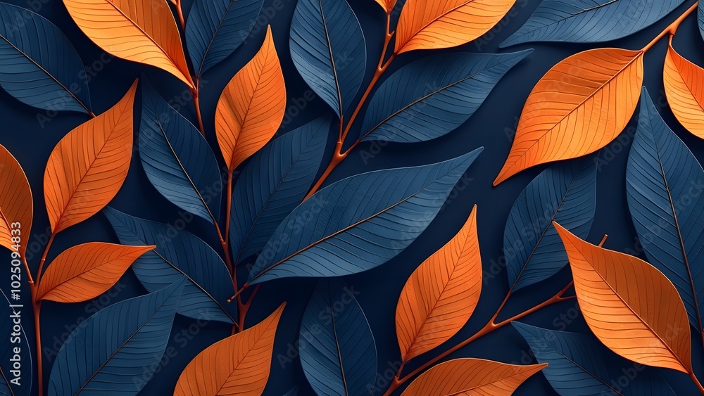 Abstract seamless pattern of tropical leaves. Abstract seamless pattern of tropical leaves.